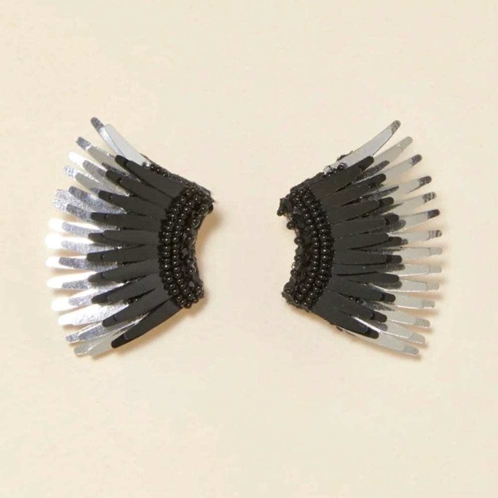 NWT Mignonne Gavigan Mini Madeline Earrings Black Silver - Picture 14 of 16